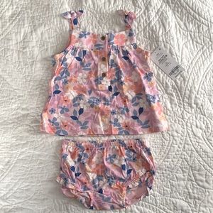 NWT Carter’s 12mo bloomers and tank top set